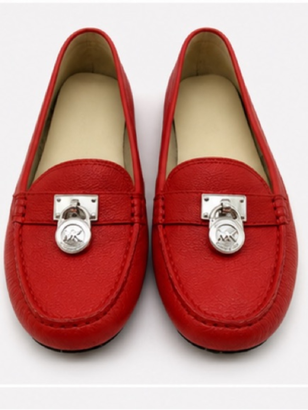 Michael Michael Kors Hamilton Red Leather Driver Loafers size 8